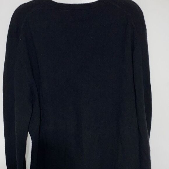 W.H Belk Men's Fine 2 Ply Cashmere Black Long Sleeve Sweater Size Large - Picture 1 of 10